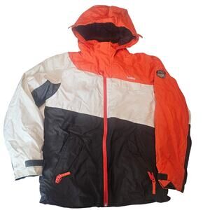 Wed'ze Ski Snowboard Winter Coat Parka Jacket Orange Colorblock Youth 12 3941